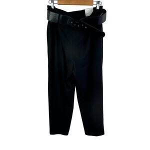 C by One Womens Black Belted Pull On‎ Tapered Leg Elastic Waist Pants Size Large